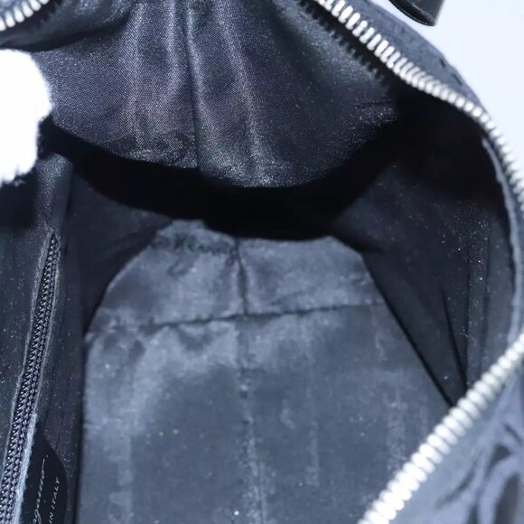 Salvatore Ferragamo Gancini Shoulder Bag Canvas Black Silver Auth bs23336 - Picture 11 of 16